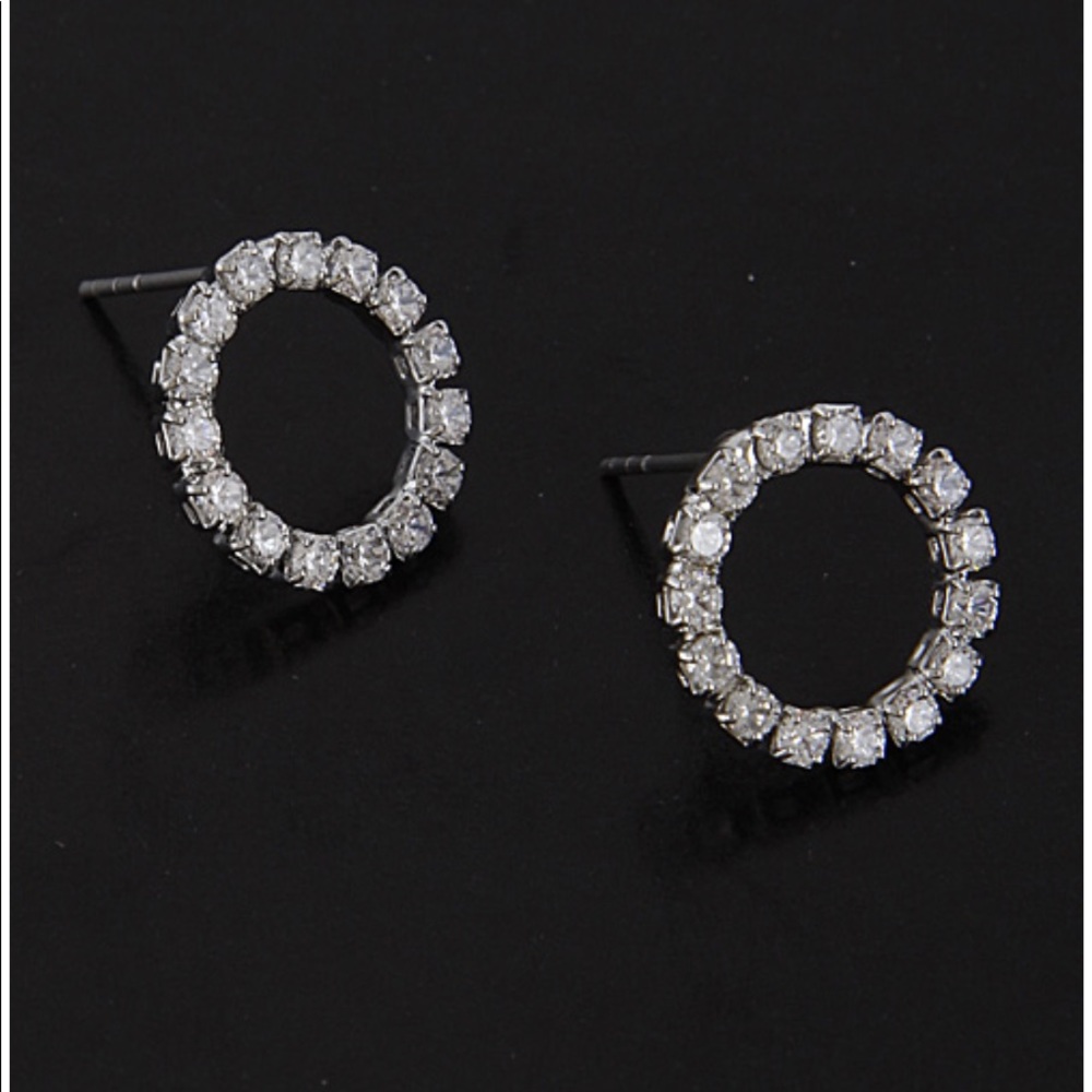 Round Rhinestone Earrings